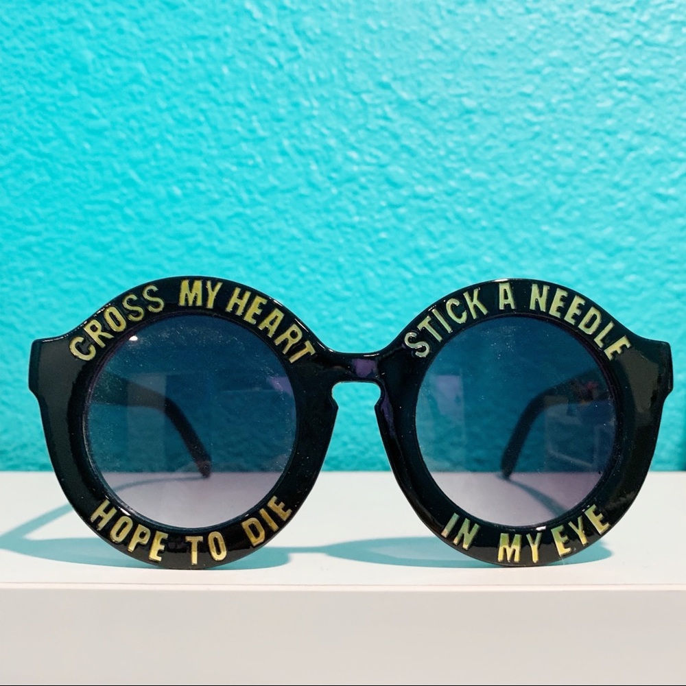 Cross My Heart Oversized Round Sunglasses